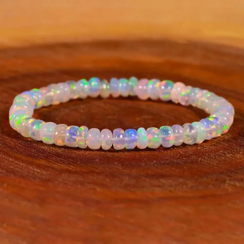 Fashion Elastic Rope Opalite Beaded Bracelet Stretchable Fashion Jewelry Beads Bangles Handmade Wrist Chain Men Women