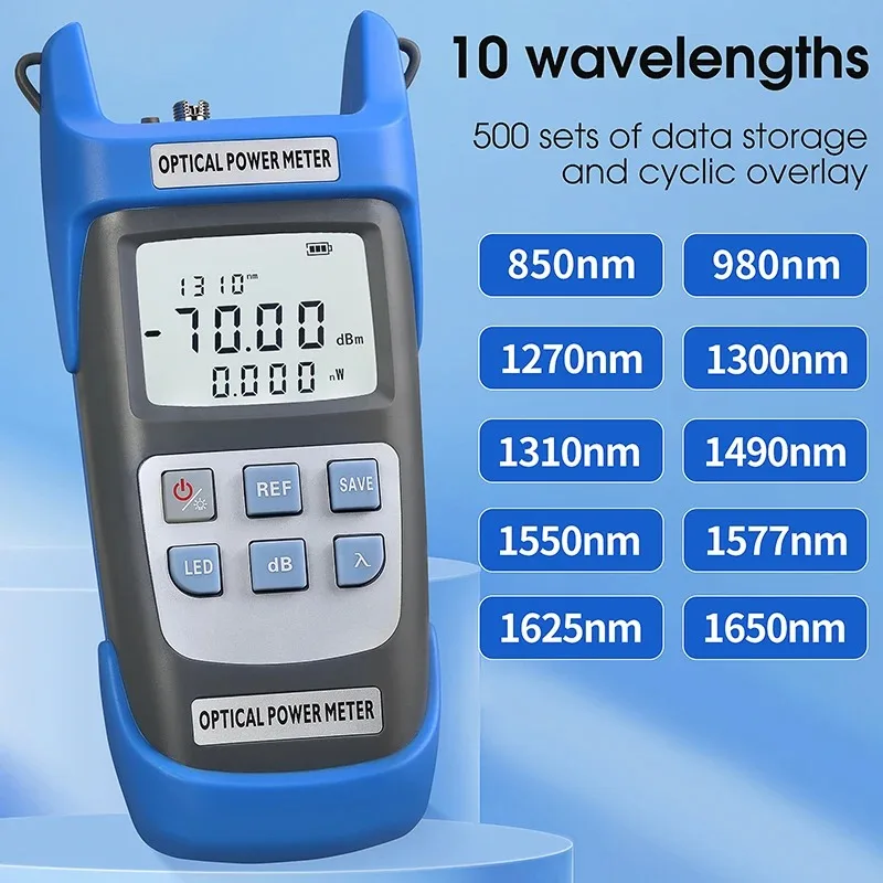 COMPTYCO A-C710A/C510A Optical Power Meter 10 Wavelengths OPM -70~+10/-50~+26dBm FTTH Rechargeable Fiber Optic Cable Tester