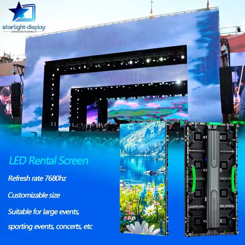 P3.91 Outdoor Rental LED Display 500x1000mm High Brightness LED Matrix Panel