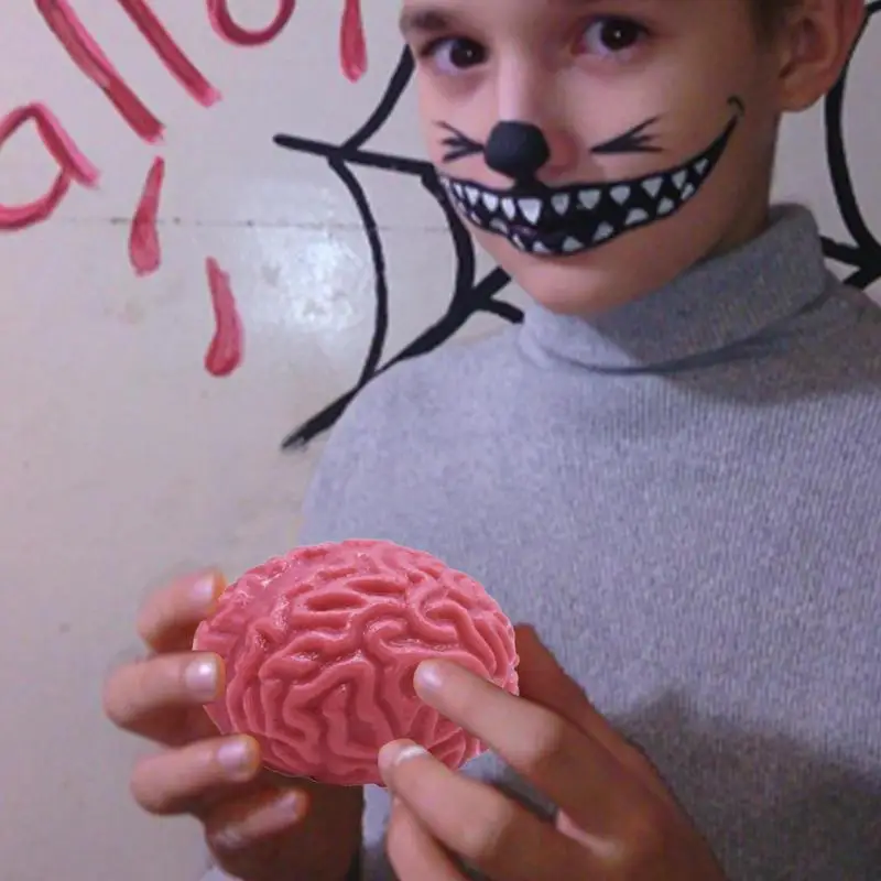Nowość Squishy Brain Halloween Squeeze Toy Slow Rebound Stress Balls Soft TPR Brain Fidget Toy Bulk Wielkanoc i prezenty urodzinowe