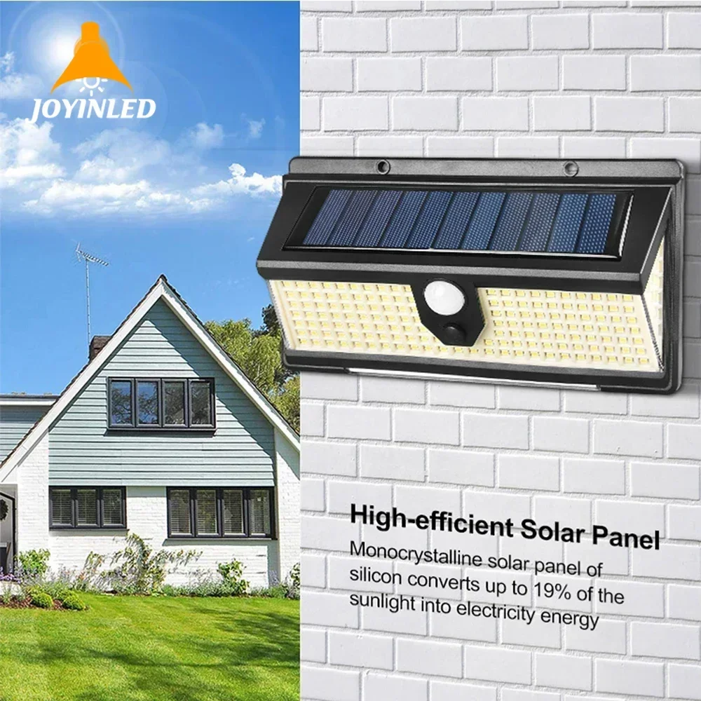 

1PC 190LED Solar Wall Lights Outdoor Solar Wall Lamp PIR Motion Sensor Solar Decor Street Lamp IP65 Waterproof Garden Wall Light