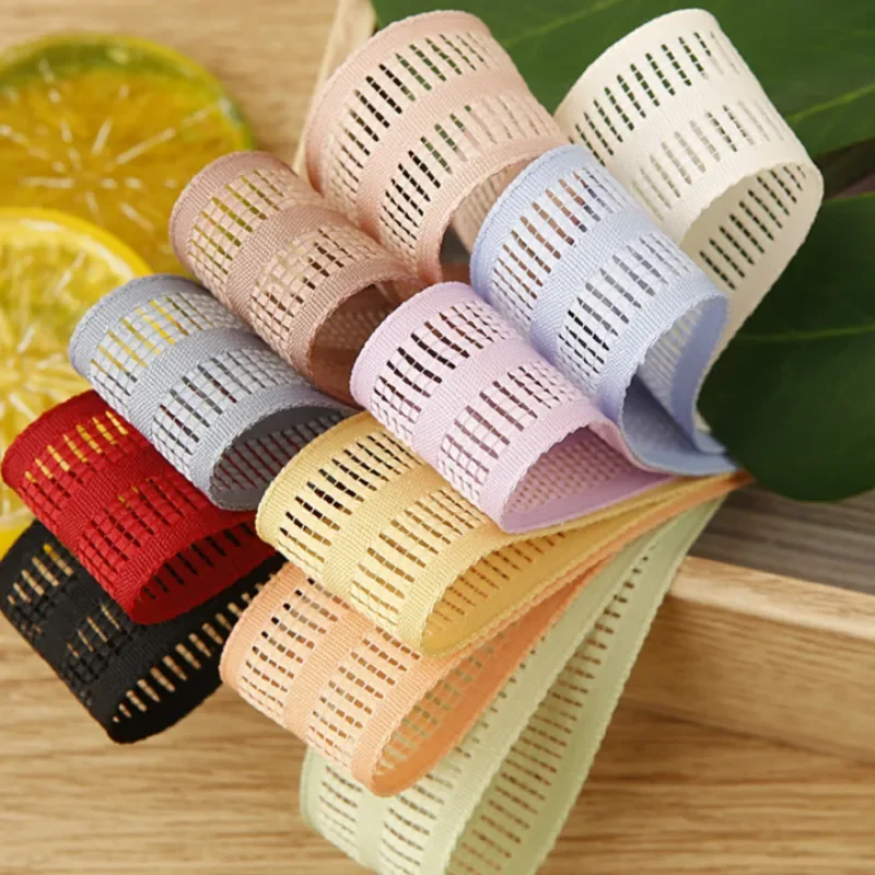 Winter Cloth Ribbons Reversible Hollow Out Polyester Grosgrain Cotton Tape 10 16 25 38 mm For Handmade Hair DIY Accessories Bags