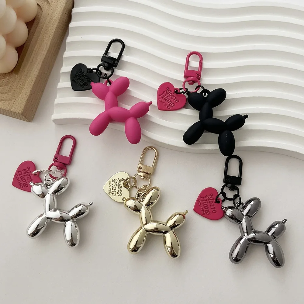 Valentine's Day Gift Cute Jelly Balloon Dog Keychain for Women Key Chain Car Keys Handbag Purse Accessories   Bag Pendant