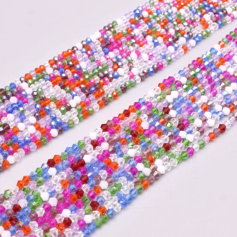 Bright Color 4mm Crystal Rondell Faceted Crystal Glass Beads Round Loose Spacer Beads for Jewelry Making DIY