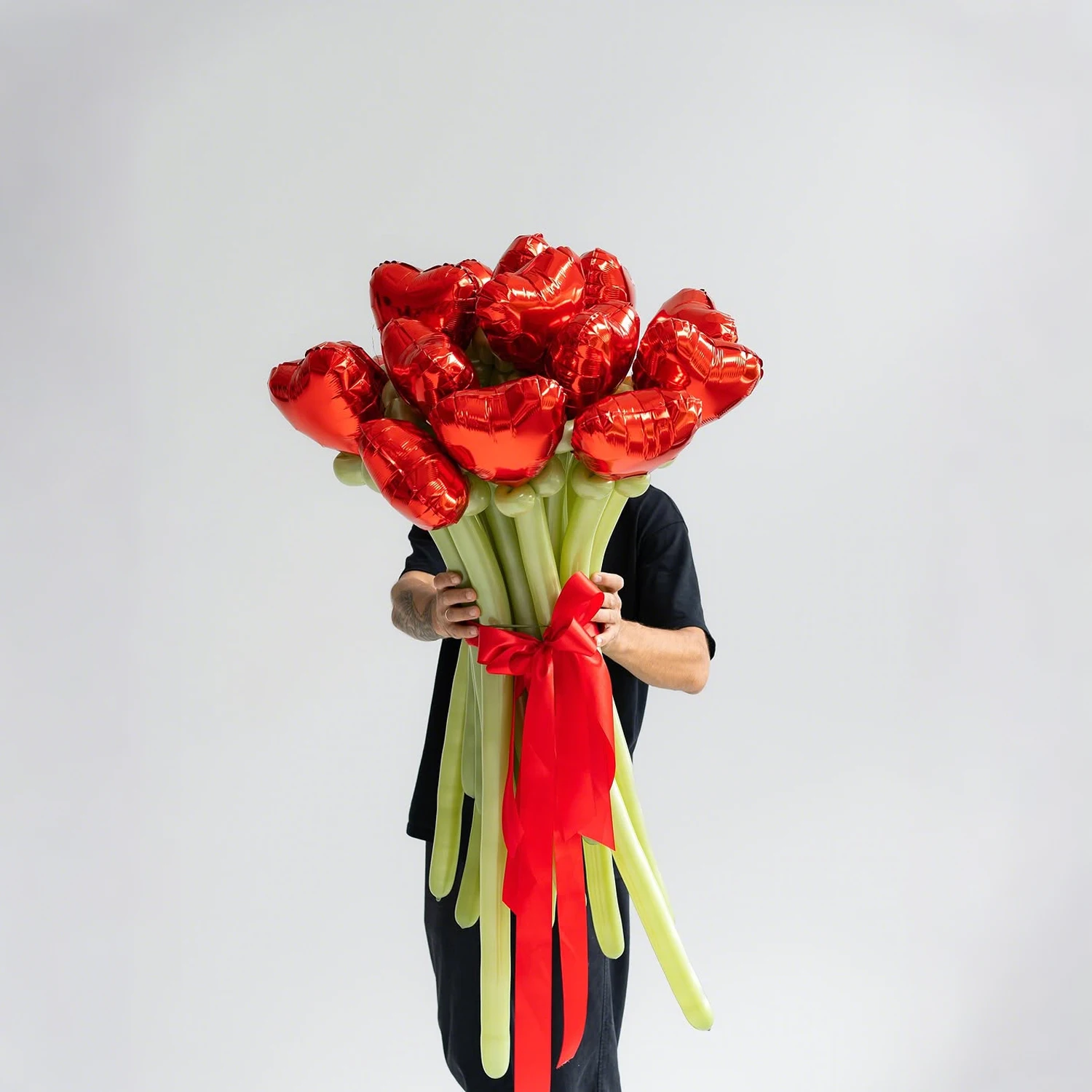 Love Handblumen-Ballon-Set, rote, rosa und gelbe Handblumen, geeignet für Atmosphären-Ballon-Dekorationsblumen – Detail 10