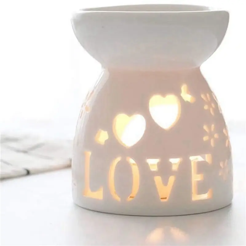 3X Diffuser Candle Burner Burning Essential Oils Diffusers Aromatic Lamp -Love-A68E