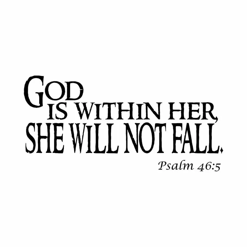 

Car Stickers Fun and Stylish GOD IS WITH HER, SHE WILL NOT FALL Car Decoration Accessories Decal Black/white, 16cm*8cm