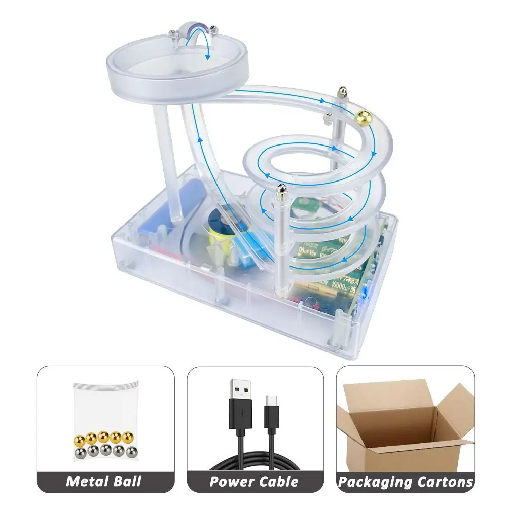 Inertial Kinetic Art Motion Automatic Metal Perpetual Marble Machine Rolling Balance Desk Ornament Infinite Jumping Table Toy