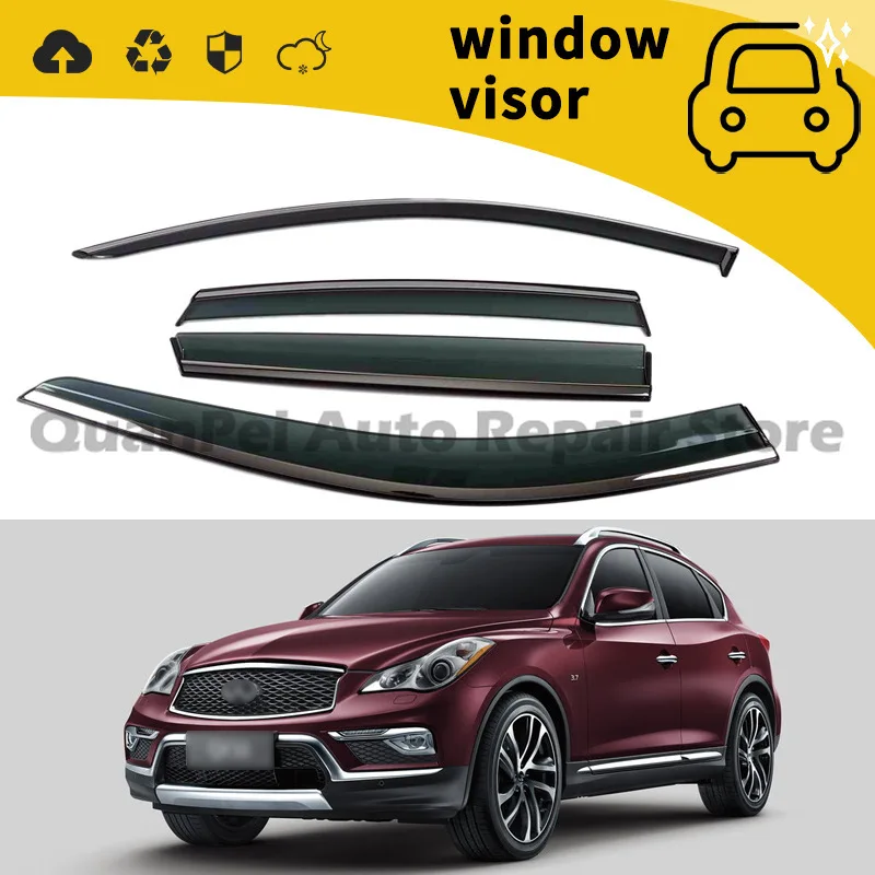 For Infiniti QX50 2018 Durable Door Rain Guards, Sleek Window Deflectors, Elegant Modification Parts