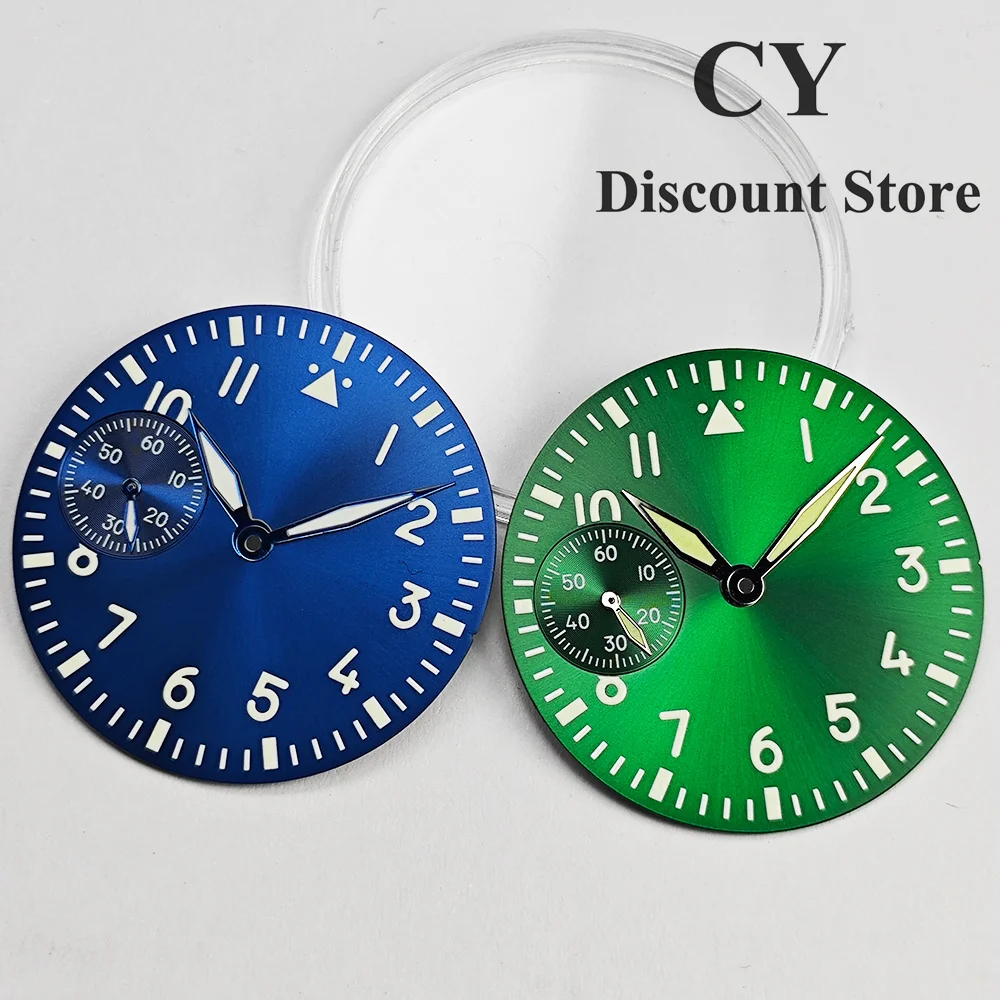 RICHUS ETA6497 Watch Dial 37mm Watch Dial 5x12x16mm Watch Hands Green Luminous Fit ETA6497 ST3600 Movement Watch Accessories