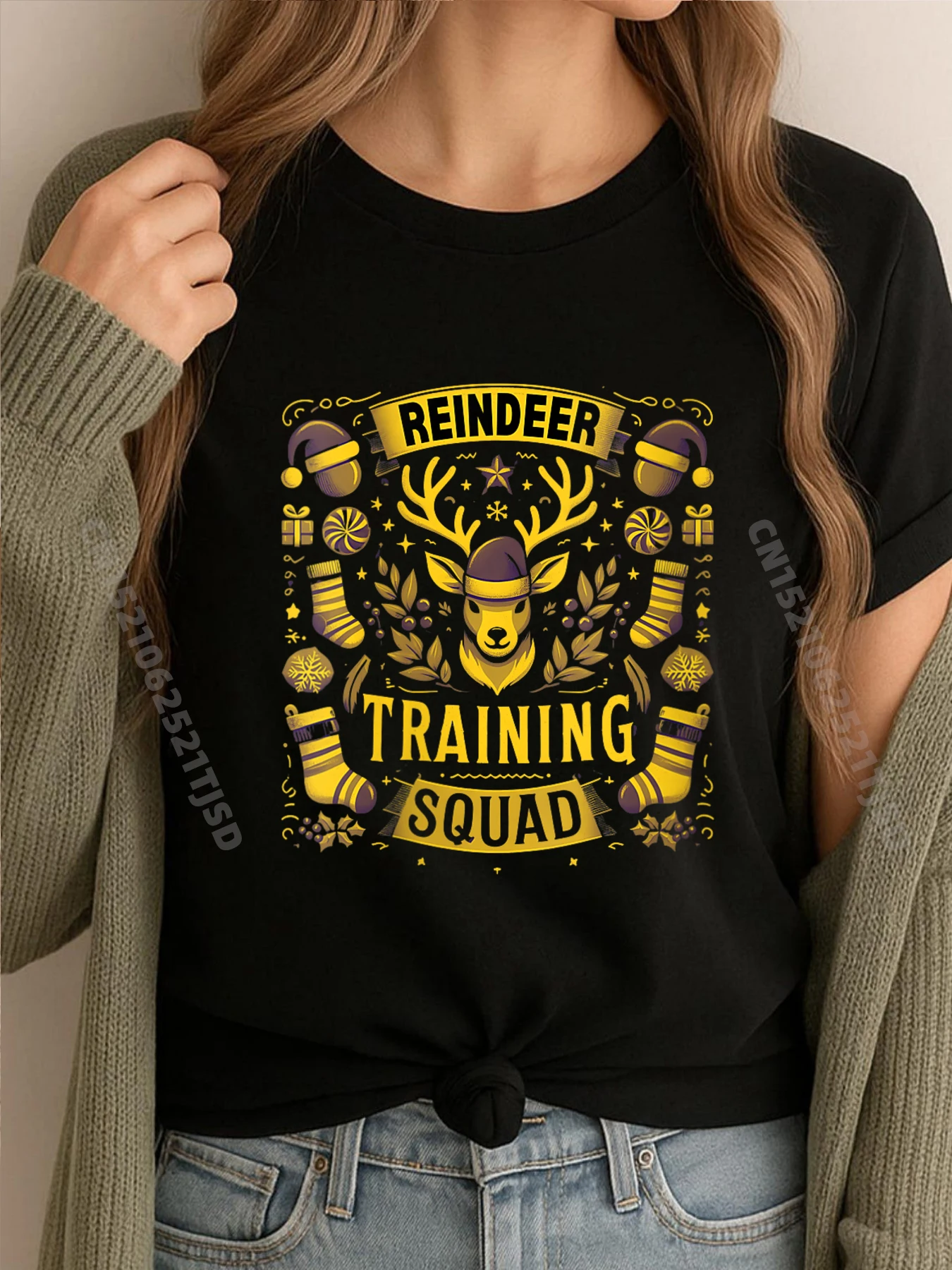 

Женские одинаковые рождественские рубашки для обучения оленей, одинаковые рождественские рубашки для всей семьи, женская футболка с рисунком, женская стираная футболка