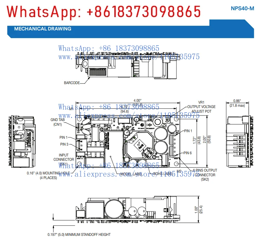 NPS44-M المستوردة ARTESYN 45W 15V 3A تحويل التيار الكهربائي 60W 15V 4A