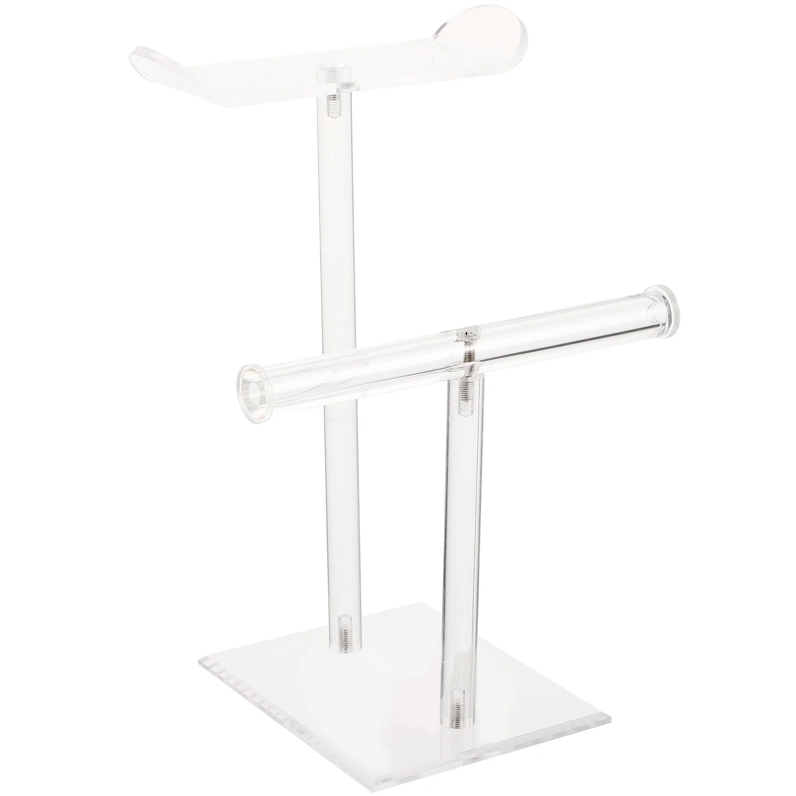 

Transparent Acrylic Headband Holder 2 Tier Hair Hoops Display Rack Scrunchies Organizer for Home Desktop Jewelry Storage
