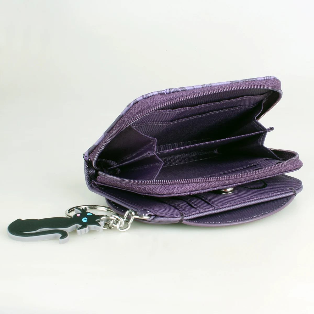 محفظة ثلاثية الطي مطبوعة عالية الجودة، محفظة عملات معدنية عصرية لطيفة بسحاب مع نافذة لبطاقة الهوية