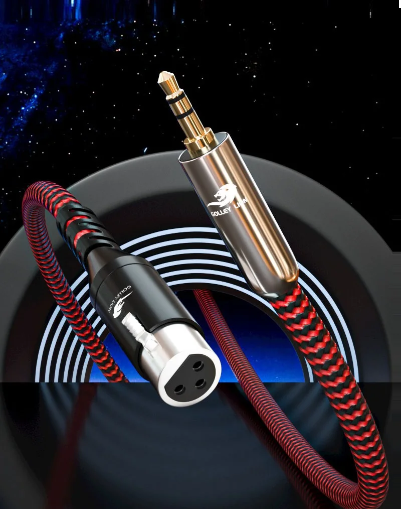 1/8 ''3.5 ミリメートルオス XLR メスマイクオーディオケーブルビデオカメラ DSLR カメラコンピュータ録画デバイス用シールドコード