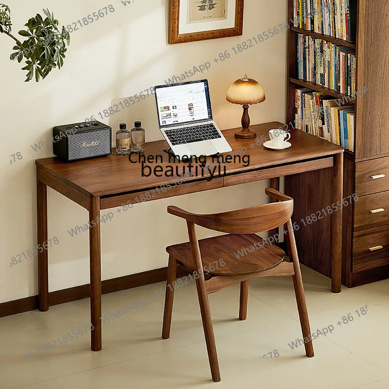 E153 North American Black Walnut Desk Student Home Solid Wood Computer Writing Desk Desk