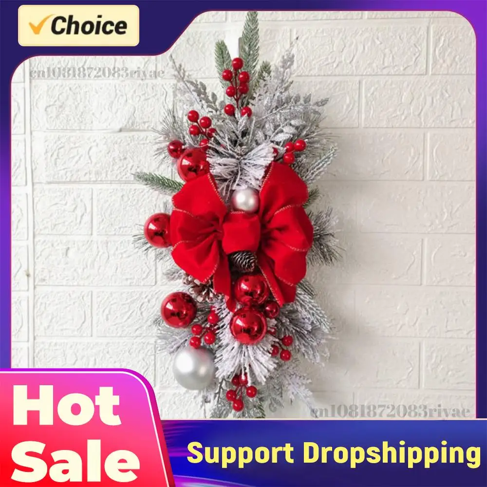

Искусственный рождественский венок-гирлянда «Слеза» для лестницы, двери, окна, домашнего декора, 23,6 дюйма