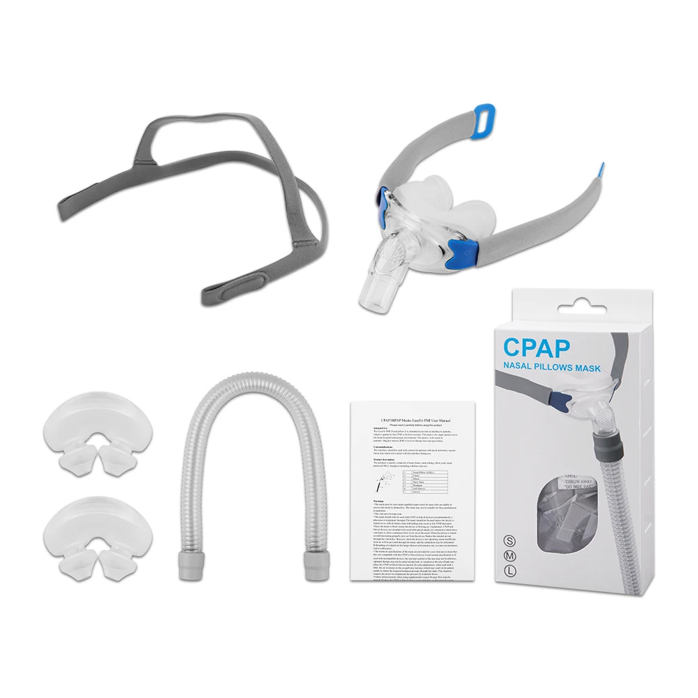 

S/M/L CPAP Nasal Pillows Mask For Auto CPAP BiPAP With Headgear & Tube Anti Snoring Apnea Nose Masks Sleep Helping Accessories