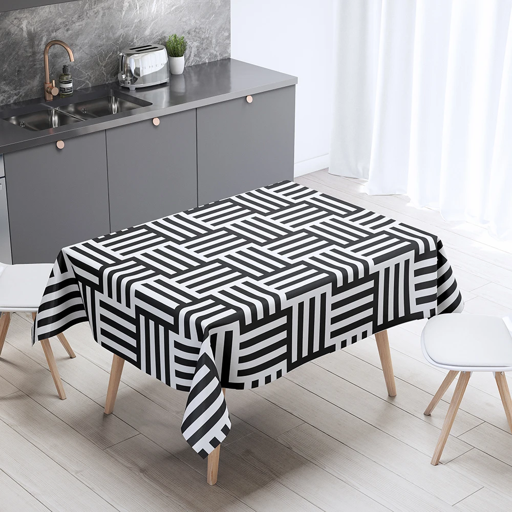 Leopard zebra print pattern tablecloth home living room decoration rectangular  anti-fouling dust cover