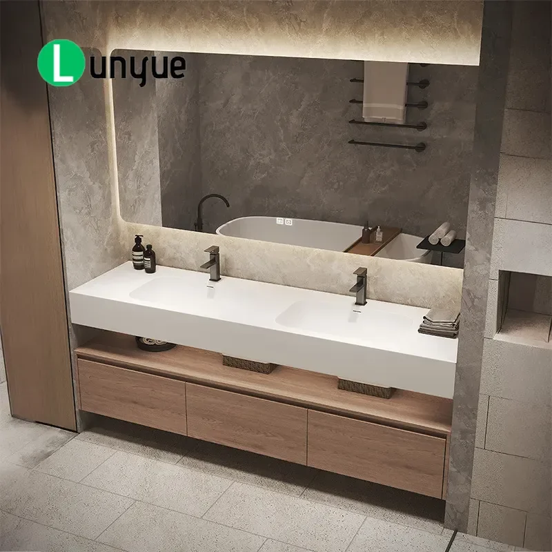 Integrated Basin Bathroom Cabinet Vanity Set Simple Light Luxury Toilet Washbasin Combination for