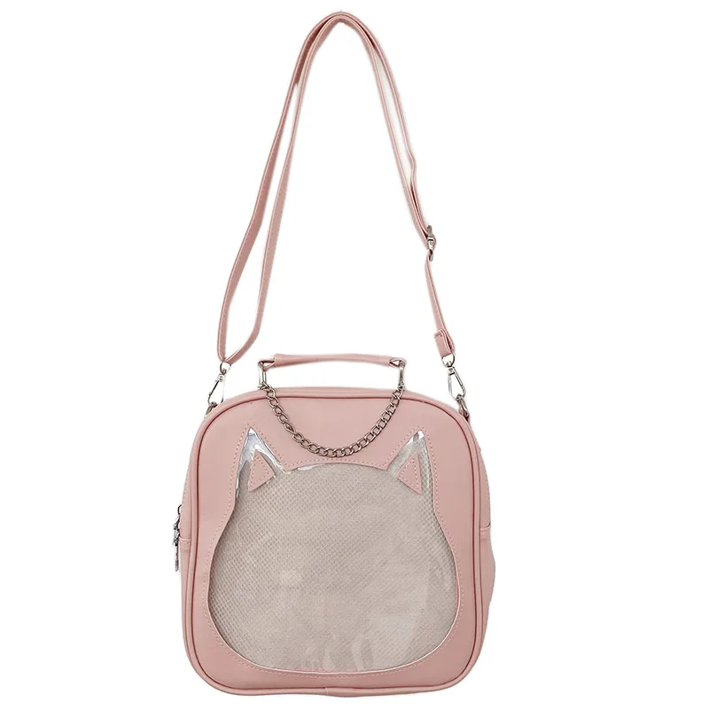 3Ways Japanese Kawaii Itabag Women PU Leather Transparent Backpack Lovely Cat Shaped Luxury Bags JK Ita Bag Purses and Handbags