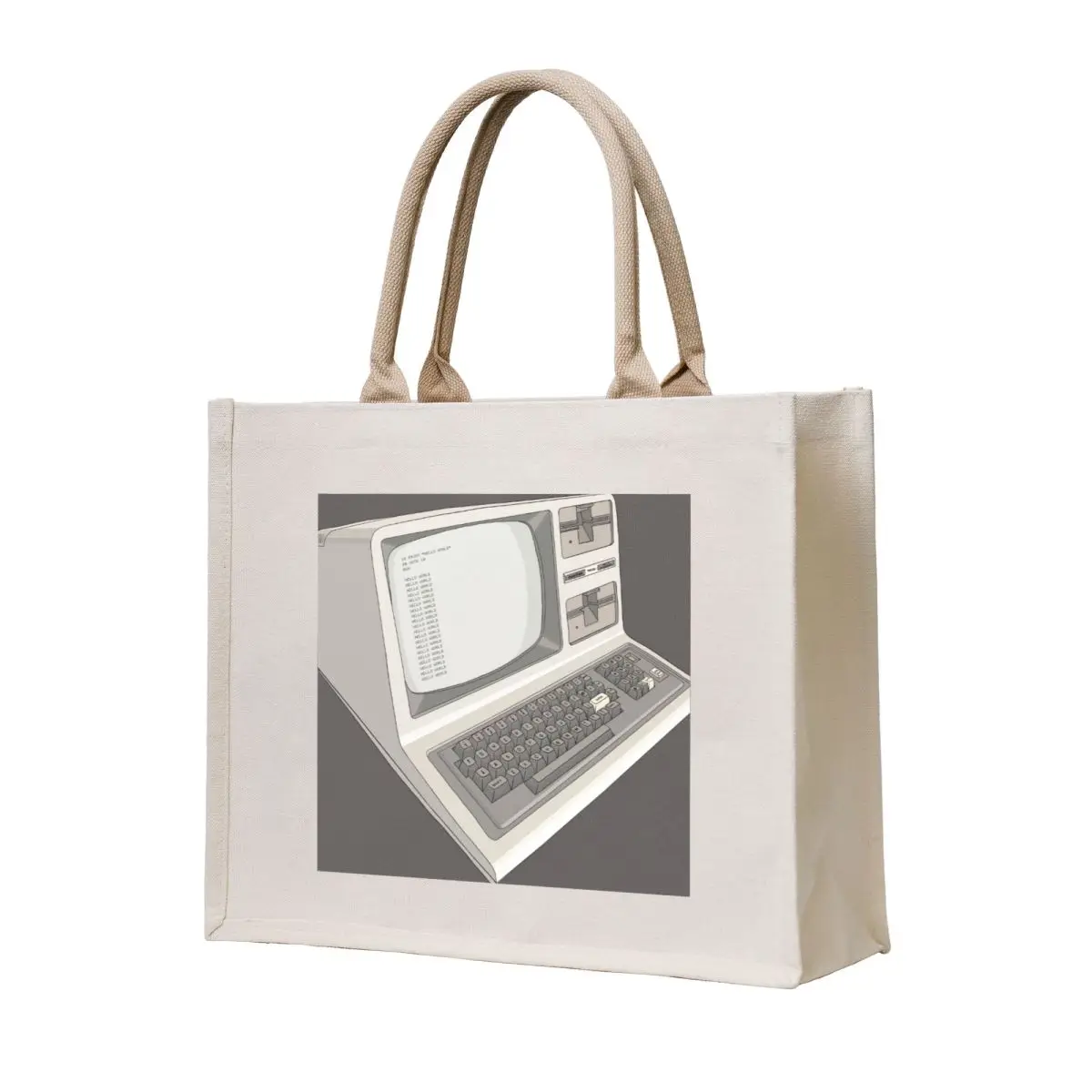 

TRS-80 Model 3 - BASIC Hello World Tote Bag Canvas bag for women Women's shopping bag Cloth tote bags men