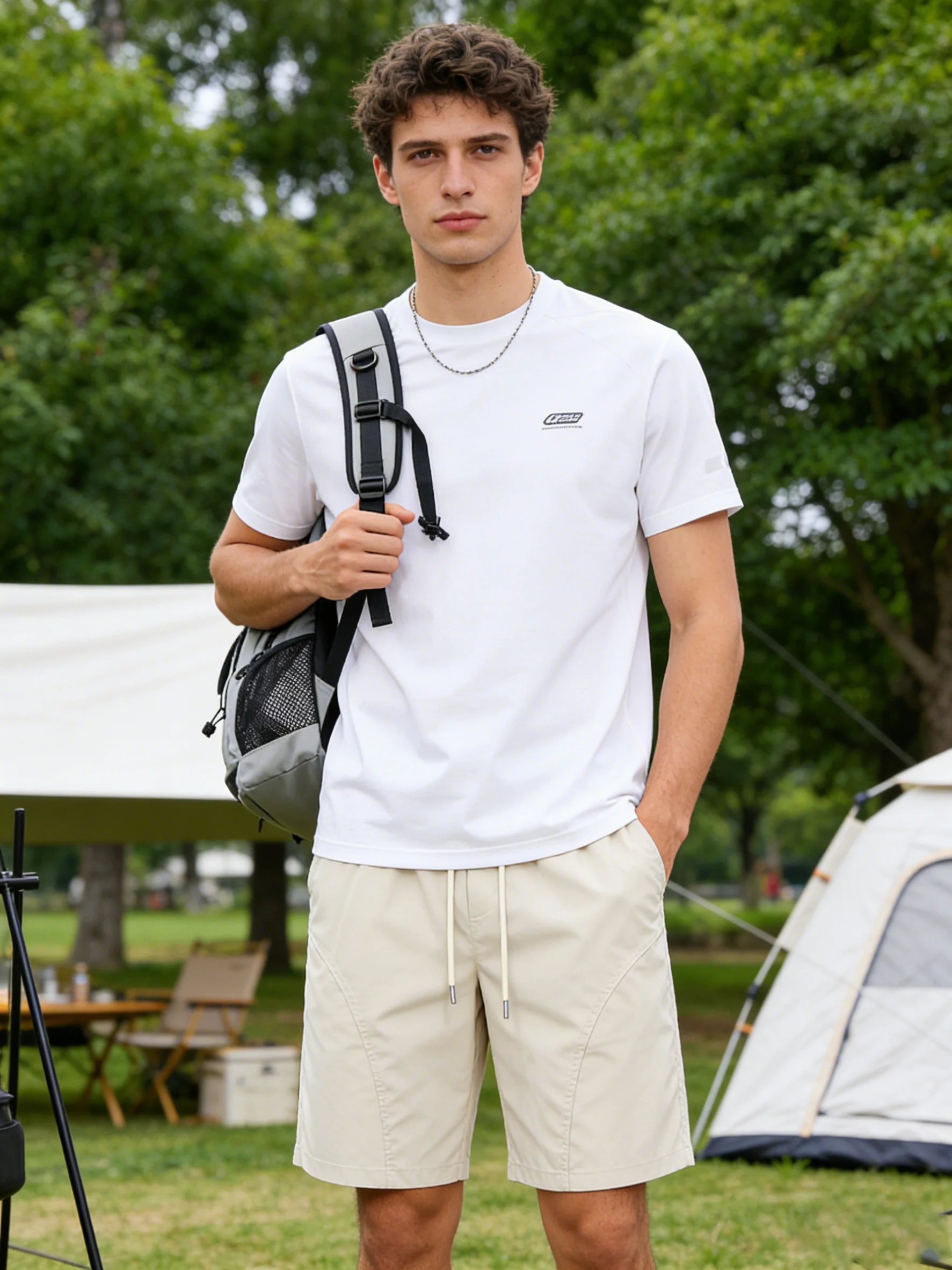 

Мужские быстросохнущие спортивные шорты LI-NING | Дышащая легкая ткань | Одежда для активного отдыха и занятий спортом | Эластичная талия с завязками