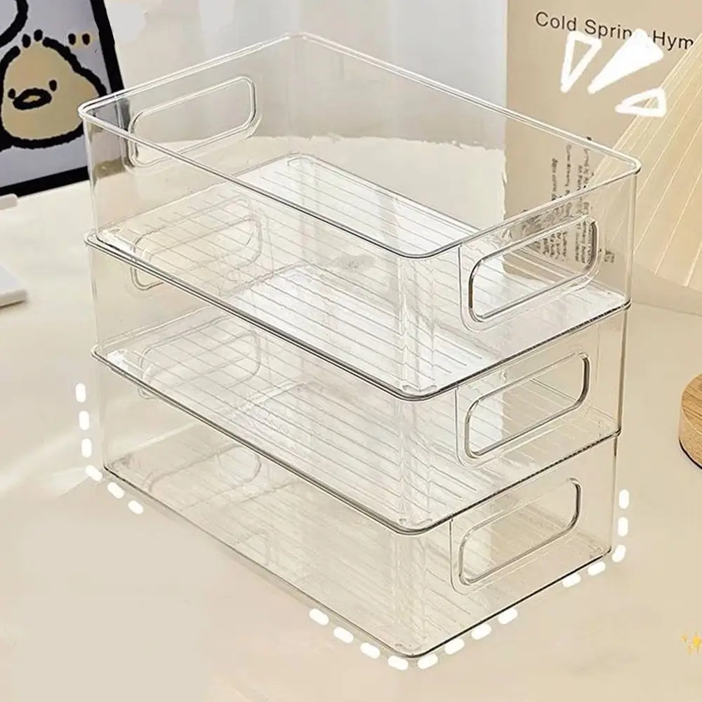 1Pcs Fruit Food Jars Book Cosmetic Jewelry Fridge Storage Bin Transparent Clear Wide Use Desk Storage Box Table Kitchen Student