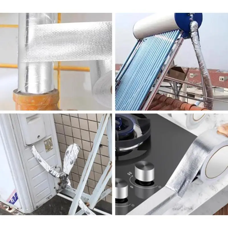 20M*5cm High Temperature Exhaust Heat Wrap Tape Car Manifold Downpipe Thermal Insulation Bandage Silver Heat Resistant Exhaust P