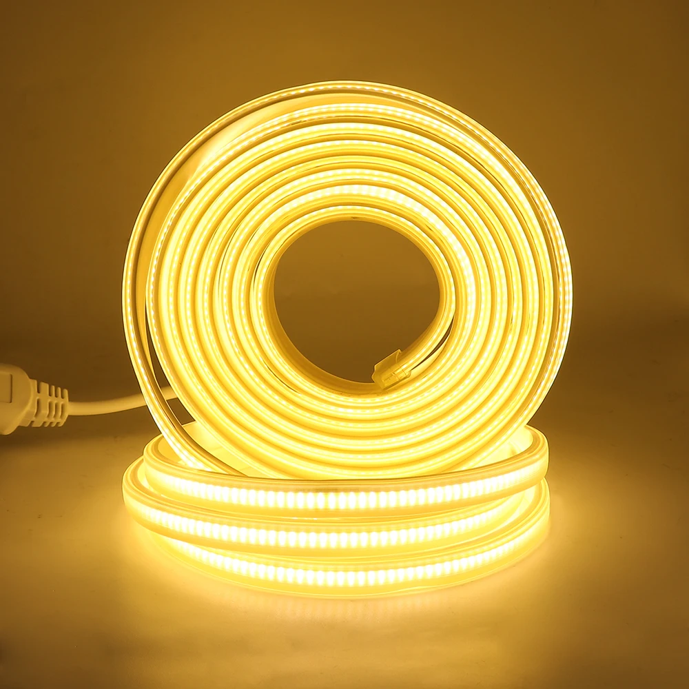 AC 110V 220V 288LEDs/m High Density Soft COB Led Light Bar RA90 Warm Nature Cool White Flexible Outdoor COB LED Strip Light Lamp