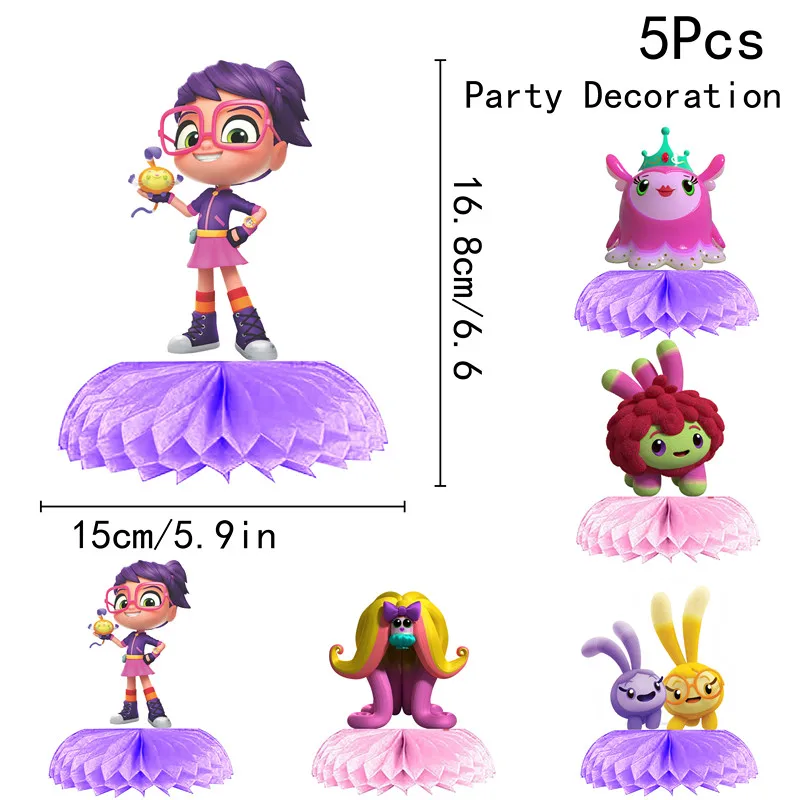 5pcs Abby Hatcher Party Table Honeycomb Decoration Stand Ornaments birthday Party Supplies for baby shower Festival celebration