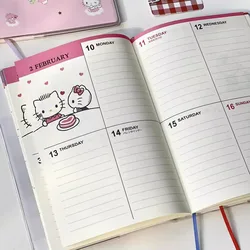 2025 caderno dos desenhos animados planejador diário estudante bonito diário manual ilustrações coloridas caderno calendário planejador mensal presentes