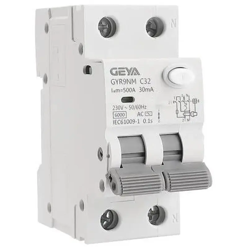 GEYA Miniature Circuit Breakers Residual Current Circuit Breaker Leakage Protection Din Rail 32A Type AC