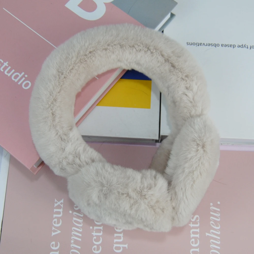 Real Fur Earmuffs Winter Russian Women Warm Genuine Rex Rabbit Fur Earmuff Fashion Lovely Natural Fur Earflaps Wholesale Retail