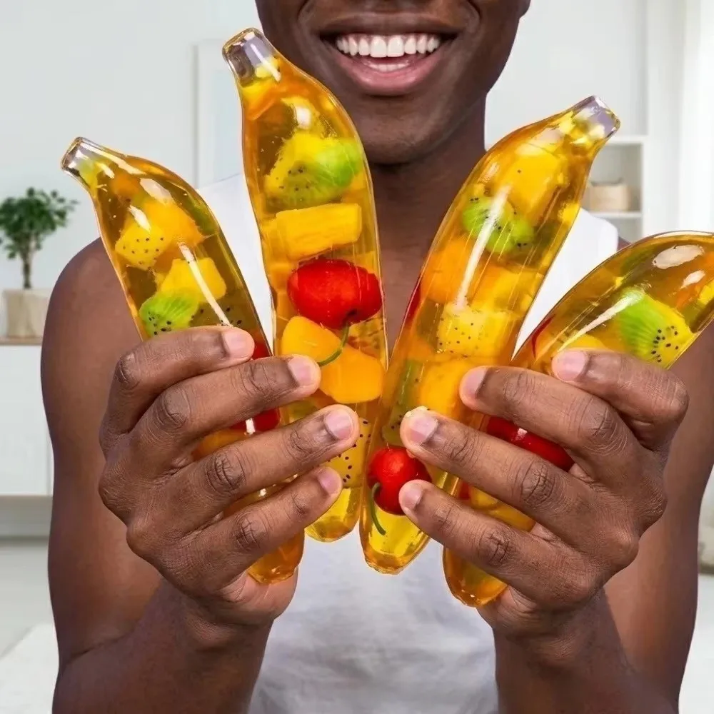 New Banana Shape Banana Fidget Toy Soft Fruit Stress Relief Toy Slow Rebound Random Color Slow Rising Toy Party Gift