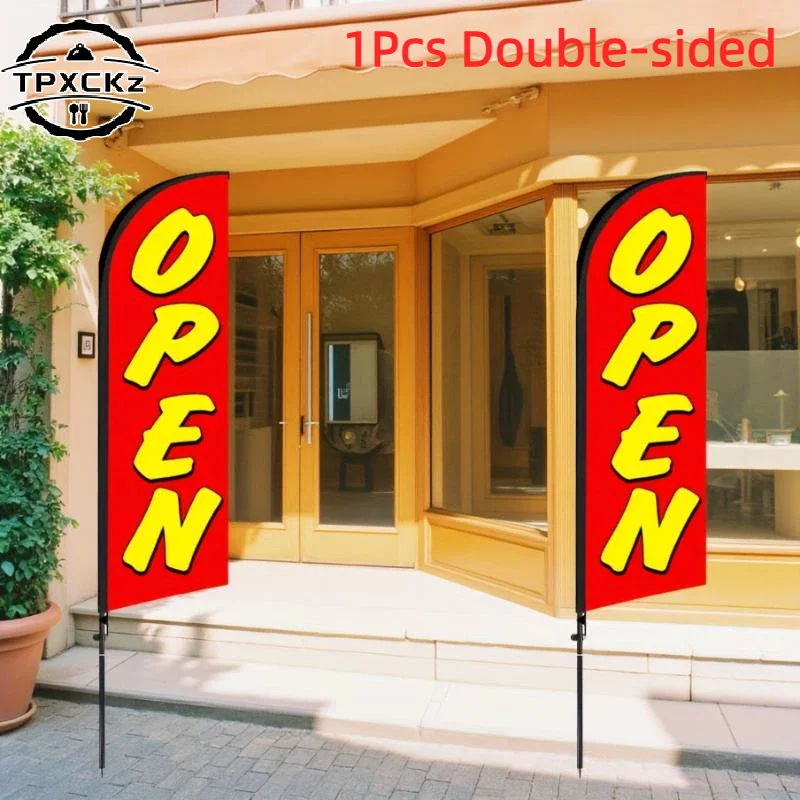 1Pcs Open Feather Flag Advertising Feather Banner Without Pole For Business Swooper Banner For Storefront Restaurant Cafe