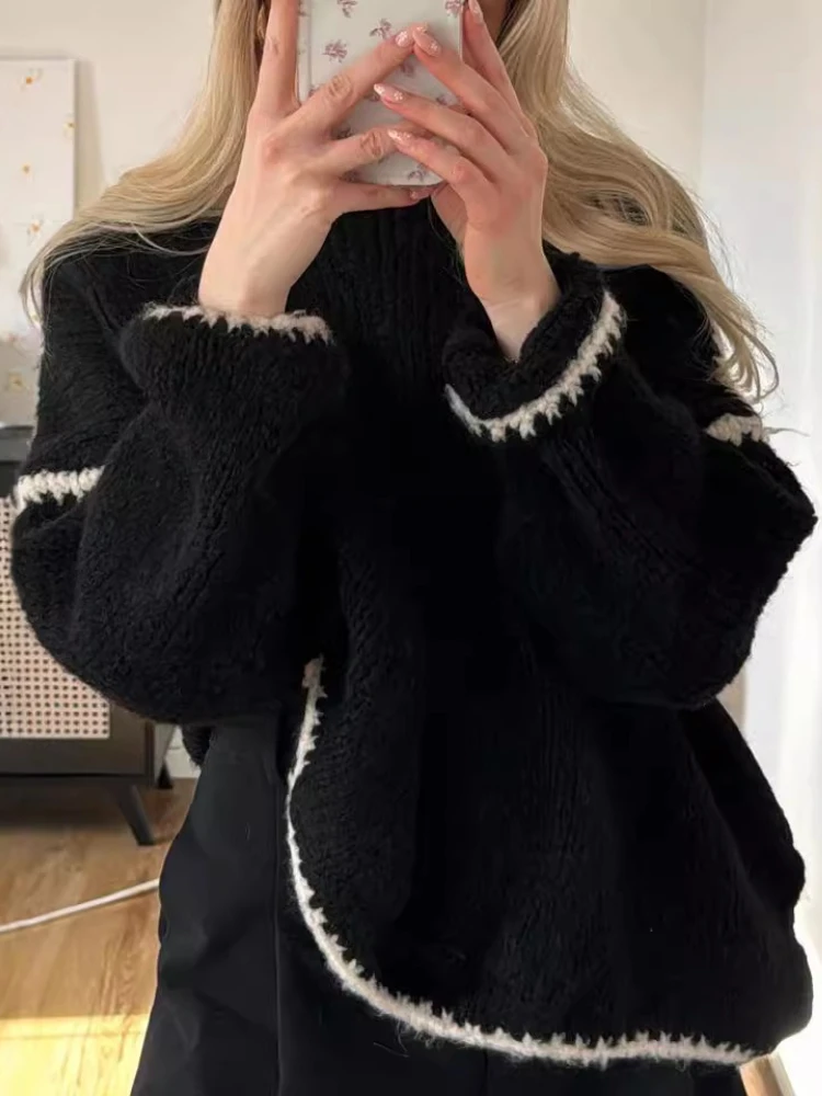 Nouveau 2025 automne/hiver pull à manches longues tricots de style décontracté transfrontalier vente chaude vêtements pour femmes européennes et américaines