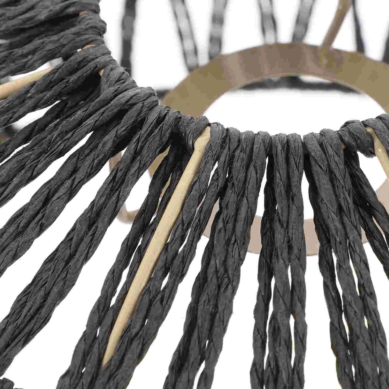 Ventilatori da soffitto Paralume Lampadario Retro Boemia Lampada a sospensione Nero Copertura creativa per fattoria