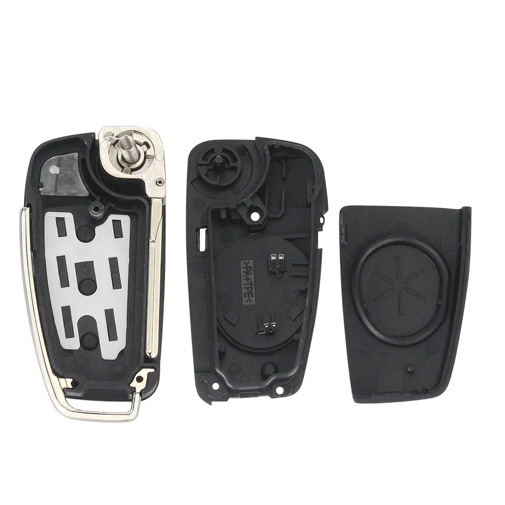 KEYYOU 10Pcs Flip Remote Control Shell Case Fob Smart Car Key Housing For Audi A3 A4 A6 A6L A8 TT Quattro Q7 S6 With Uncut Blade