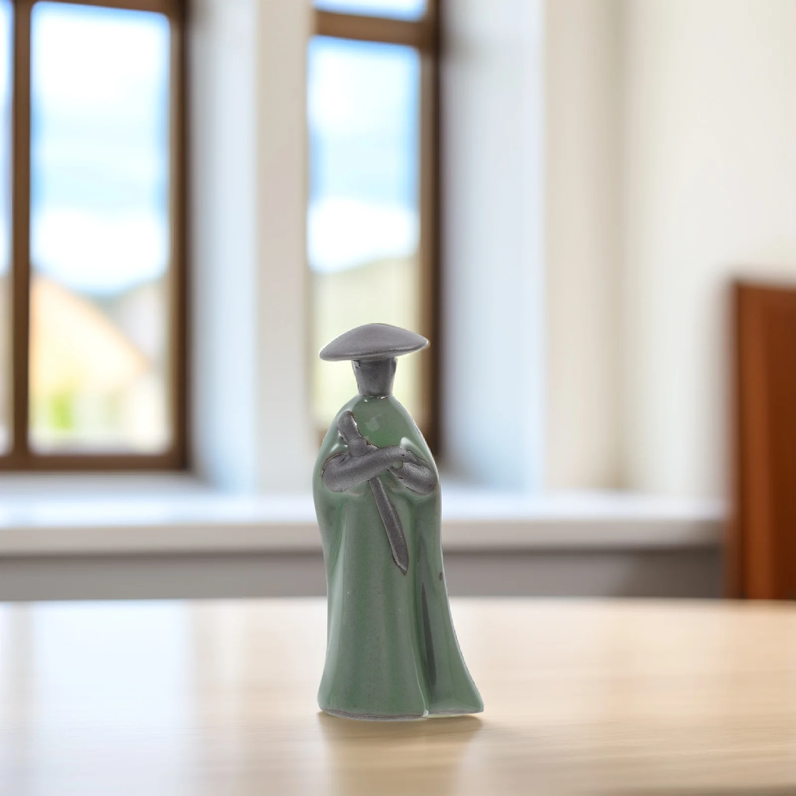 

Miniature Samurai Decoration for Flower Pot Bonsai Garden Sculpture Indoor Desktop Ancient Green Plant Accent Bonsai Decoration