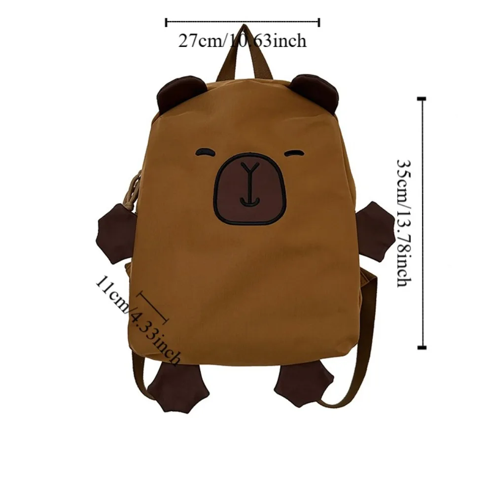 Große Kapazität Capybara Nylon Rucksack Kawaii koreanischen Stil Capybara Schult asche Handtasche Umhängetasche Cartoon Studenten Bücher tasche