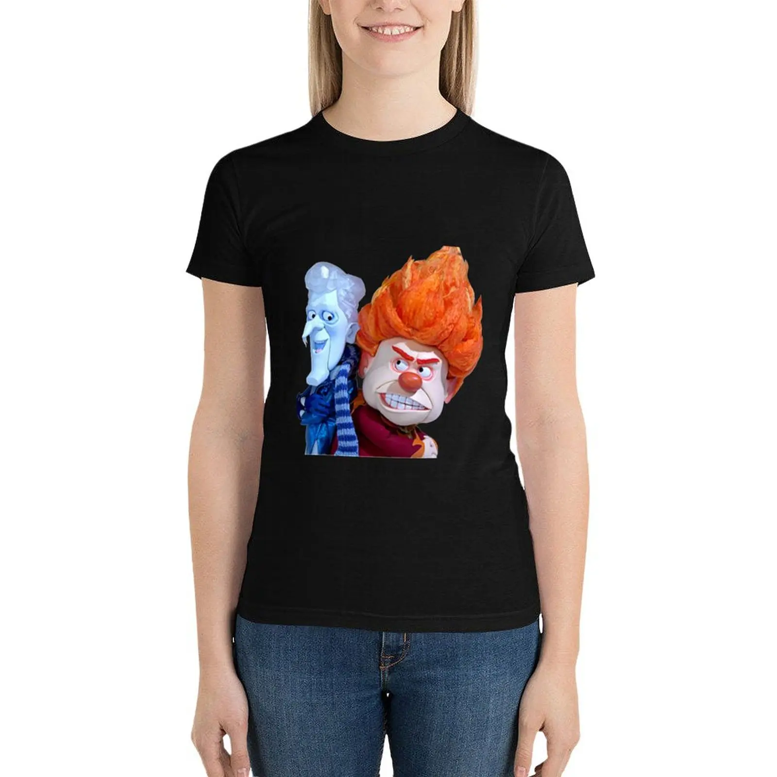 

Snow/Heat Miser T-Shirt Female clothing lady clothes graphics Blouse Women's summer blouses 2024