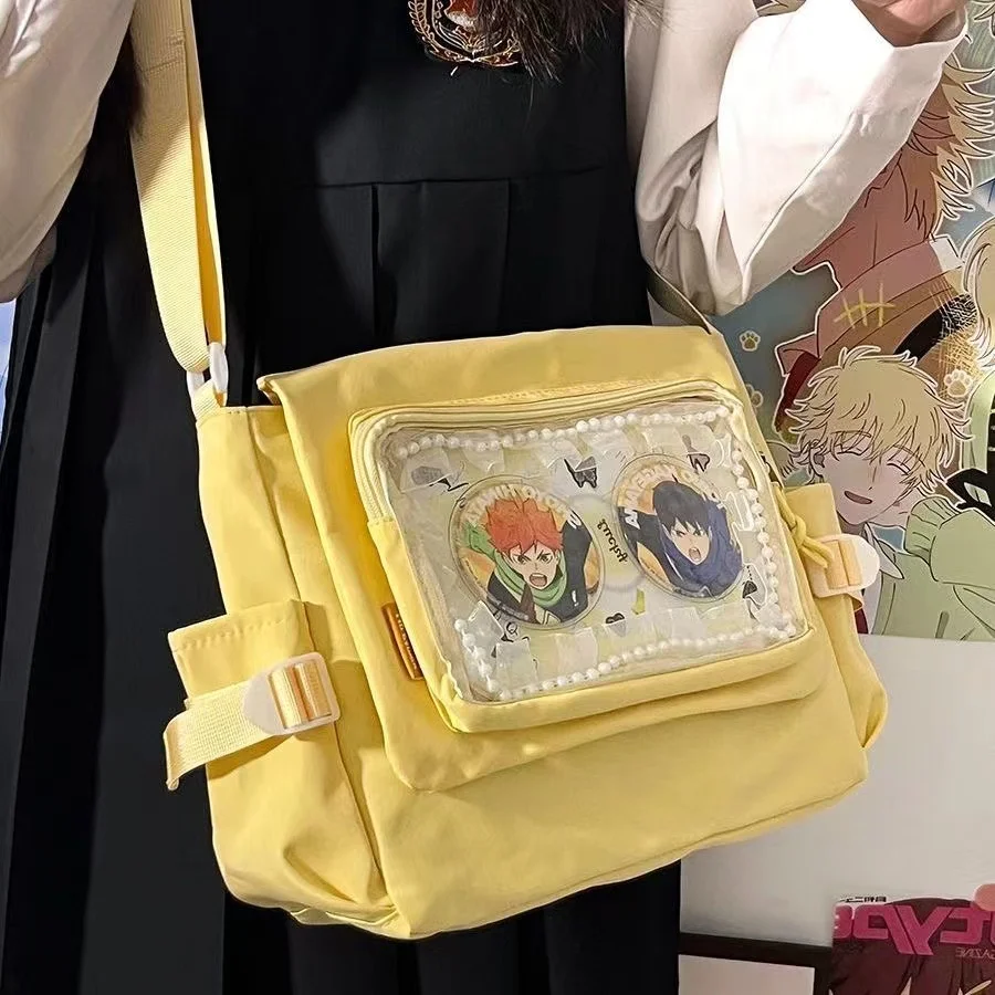 Japanese Harajuku New Itabag Women Simple Cover borse a tracolla tascabili trasparenti Back To School Ita Bag borsa a tracolla per ragazze