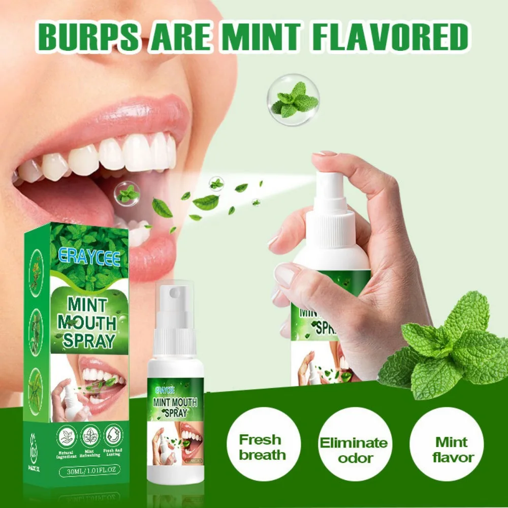 Mint Mouth Spray Mint Breath Mist Sprays Mouthwash Spray Gentle Mint Moisturizing Mouth Spray Sugar-Free Portable pastillero