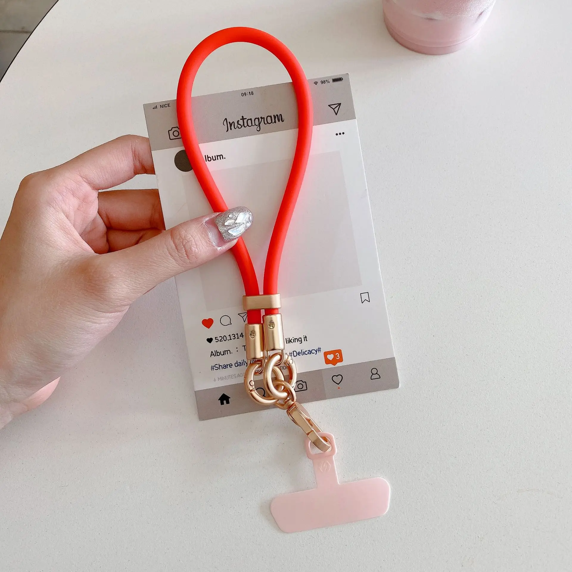 Liquid Silicone Wrist Strap for Mobile Phones, Gift Idea
