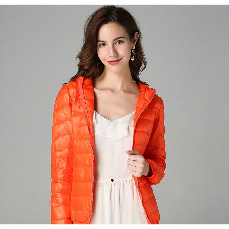 レディース パフジャケット 多色展開 春秋新作 女性用 超軽量 パッカブル フード付き ダウンコート