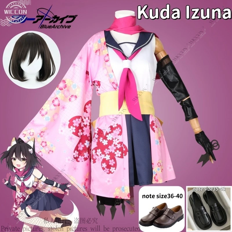 

Kuda Izuna Blue Archive Косплей Костюм Игра Парик Обувь Униформа Унисекс Вечерние Ролевые Игры Одежда Прекрасное Кимоно с принтом Активность