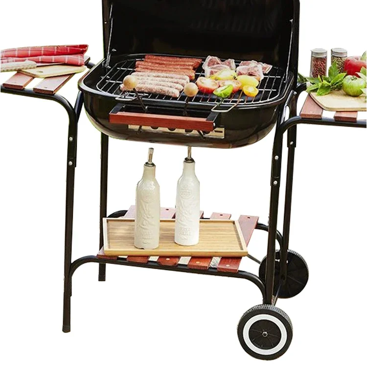 Hot Selling Best Quality Camping BBQ Charcoal Grills With Grilling Accessories Tools Barbecue With Cover Tent Stove