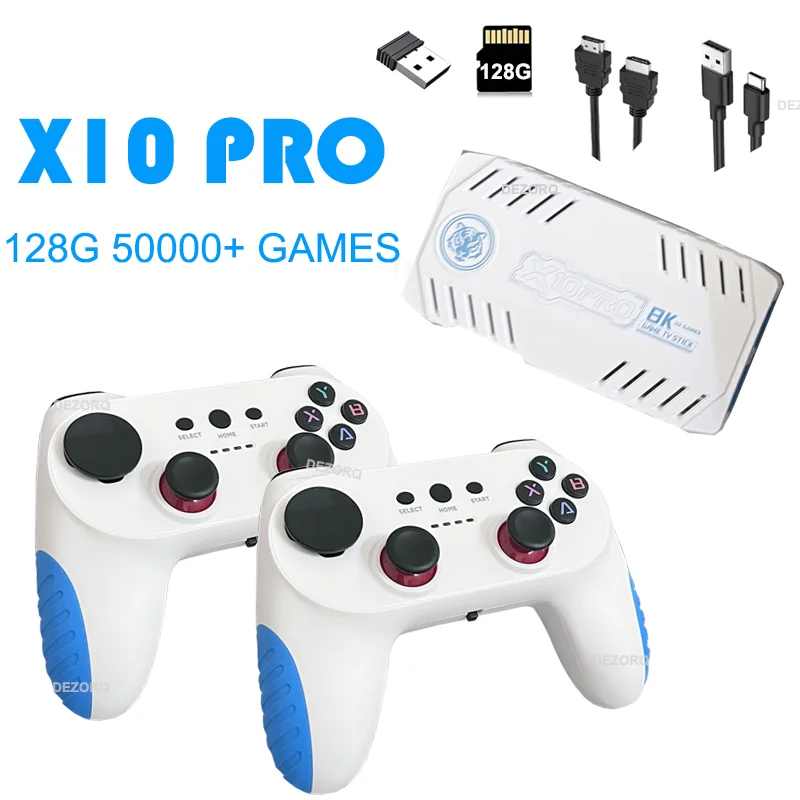 

Игровая консоль X10 PRO New Retro с 50000 играми, HD 4K, 40+ эмуляторов, поддержка двух беспроводных контроллеров, 3D-игры