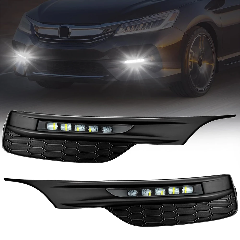 

LED Fog Light for Honda Accord Sedan 4 Door 2016 2017 Front Bumper Driving Fog Lamps Assembly with Switch Wiring Harness